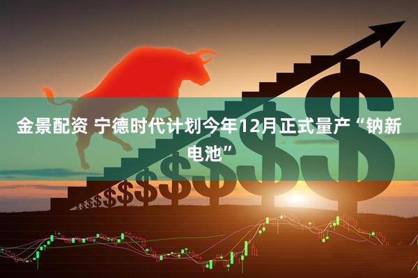 金景配资 宁德时代计划今年12月正式量产“钠新电池”