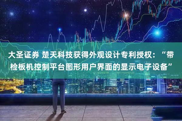 大圣证券 楚天科技获得外观设计专利授权：“带检板机控制平台图形用户界面的显示电子设备”